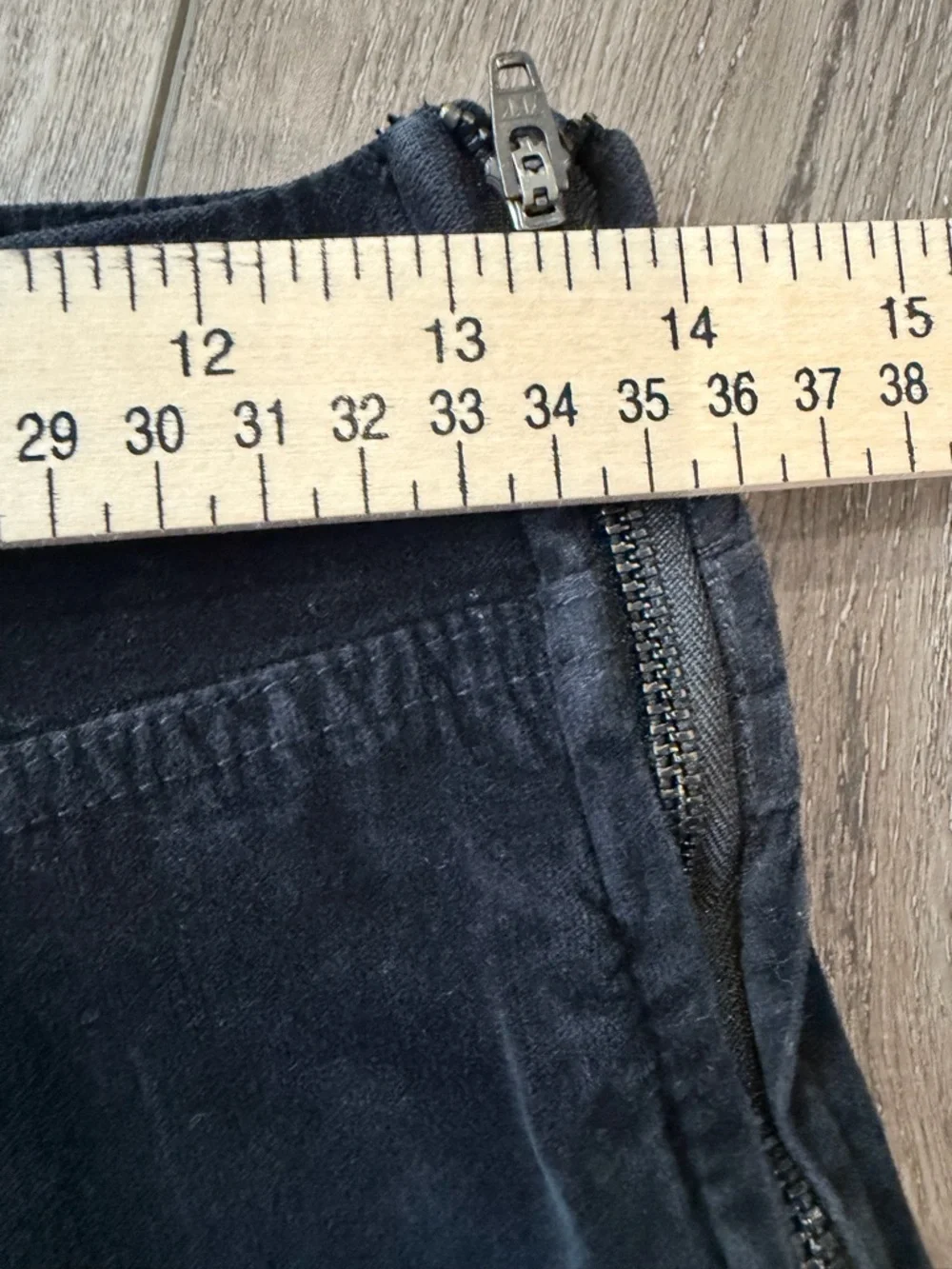 Free People Black Corduroy Pants with Side Zip - Slim Flare Fit